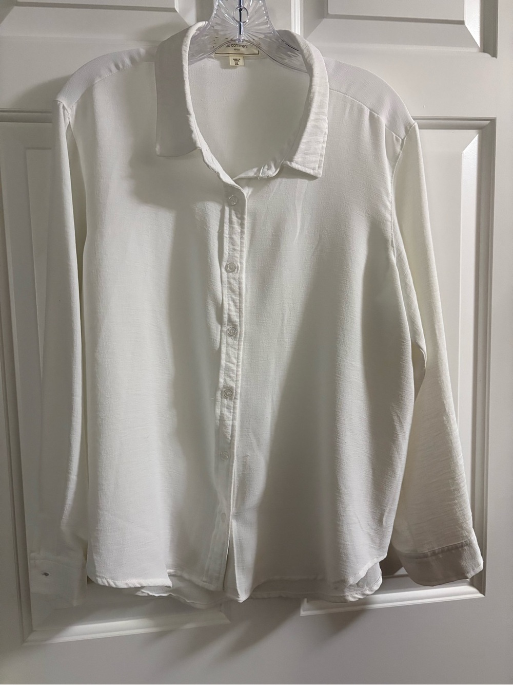 Relaxed White Button-Down Shirt